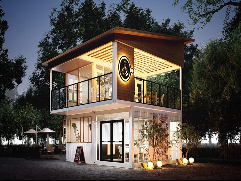 Modern color steel container houses for tea, coffee shops an